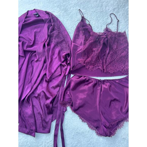 Victoria's Secret Other - Victoria's Secret Satin 3 Piece Set (Tank Top,Bottoms & Robe)